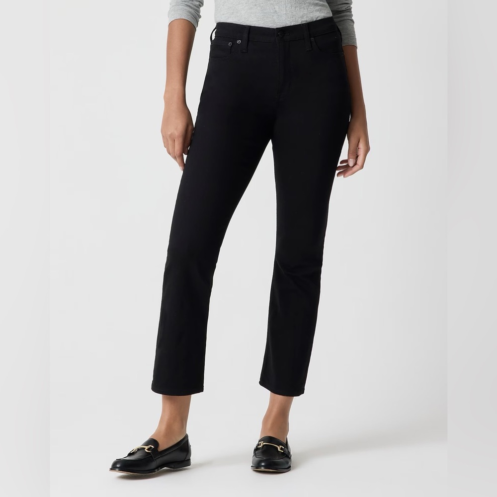 J. Crew flare crop black Jean in all day stretch sz 29